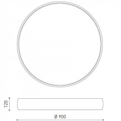 Dimensions du plafonnier à LED Drum 90 d'Arkoslight | Aiure