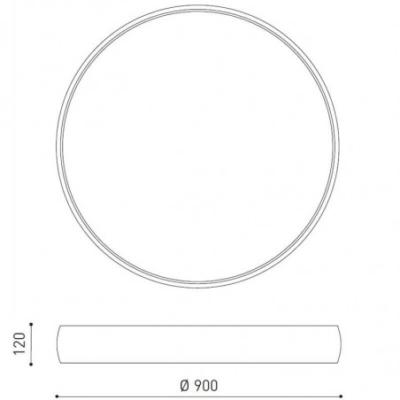 Dimensions of the ceiling lamp Drum 90 by Arkoslight | Aiure