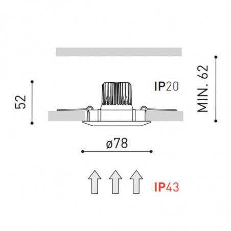Medidas del downlight Dot Round Fix de Arkoslight 5W IP43 | Aiure