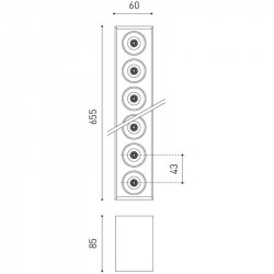 Dimensions of the ceiling lamp Black Foster Surface 15 by Arkoslight | Aiure