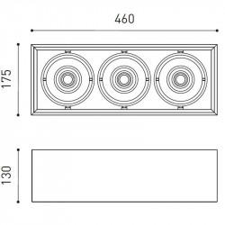 Dimensions du spot à LED Orbital Surface 3 Lark-111 par Arkoslight | Aiure