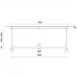 Dimensions of the ceiling lamp Art Direct & Indirect Arkoslight | Aiure