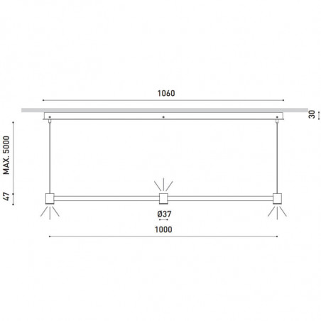 Dimensions of the ceiling lamp Art Direct & Indirect Arkoslight | Aiure