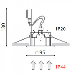 Dimensions of the downlight Win IP44 12V&230V by Arkoslight | Aiure