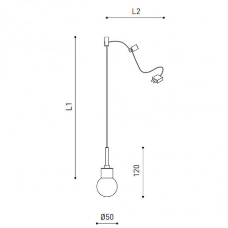 Dessin dimensionnel du plafonnier Alaska Fancy Shape d'Arkoslight | Aiure