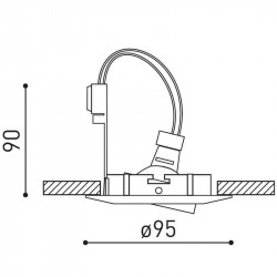 Dimensions of the downlight Basic Tilt Extra by Arkoslight | Aiure