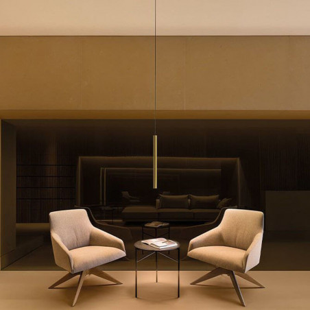 Stick 66 Fancy Shape golden ceiling lamp by Arkoslight photo ambient | Aiure
