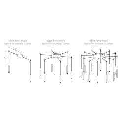 Exemples d'application du plafonnier Arkoslight Stick 66 Fancy Shape | Aiure