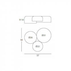 Dimensions du plafonnier Pot d' Ole de FM | Aiure