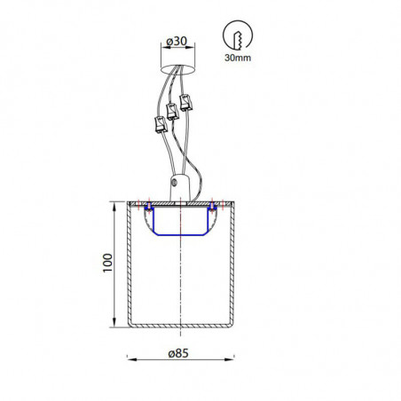 Spot design à LED blanc Glaciar de Mantra petit fiche technique| Aiure