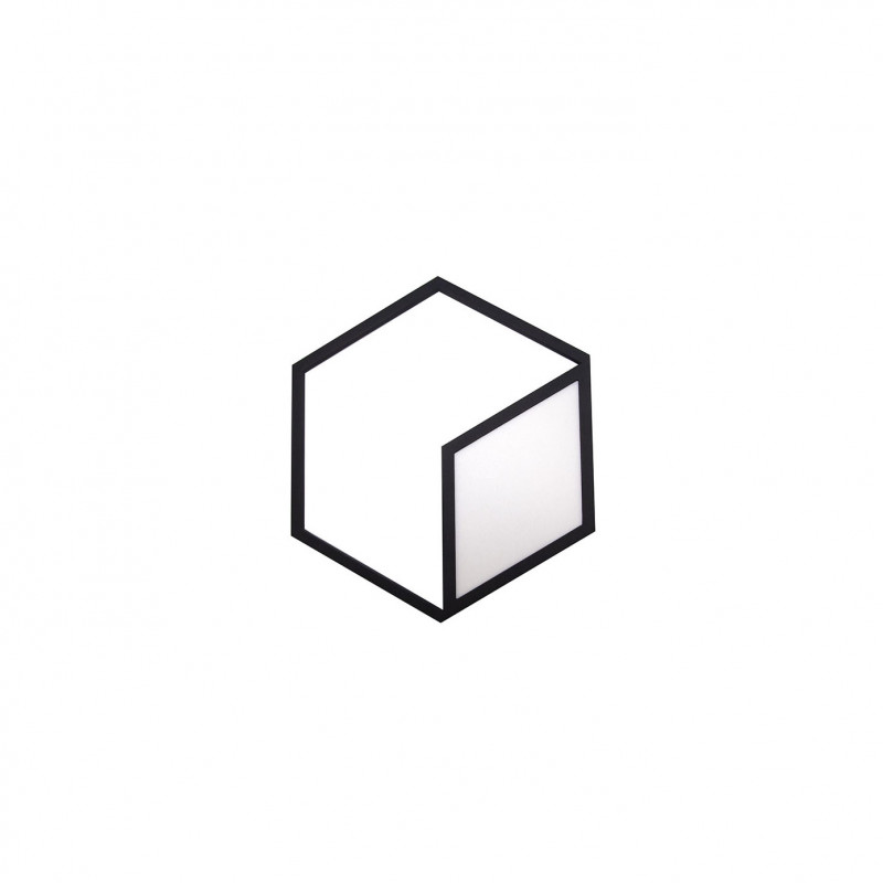 Kubick cube-shaped LED ceiling and wall lamp by Mantra black 26W | Aiure