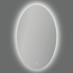 Espejo de diseño con luz LED Adriana de ACB 3000K en fondo gris | Aiure