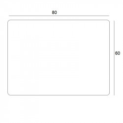 Dimensions of the 60x80 Cook LED mirror by Eurobath | Aiure