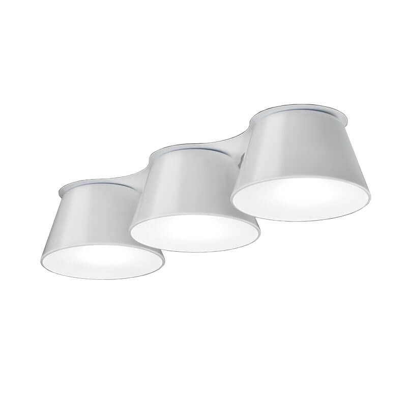 Sento Indoor LED ceiling light with 3 aligned shades by Ole by FM white | Aiure