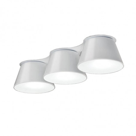 Sento Indoor LED ceiling light with 3 aligned shades by Ole by FM white | Aiure