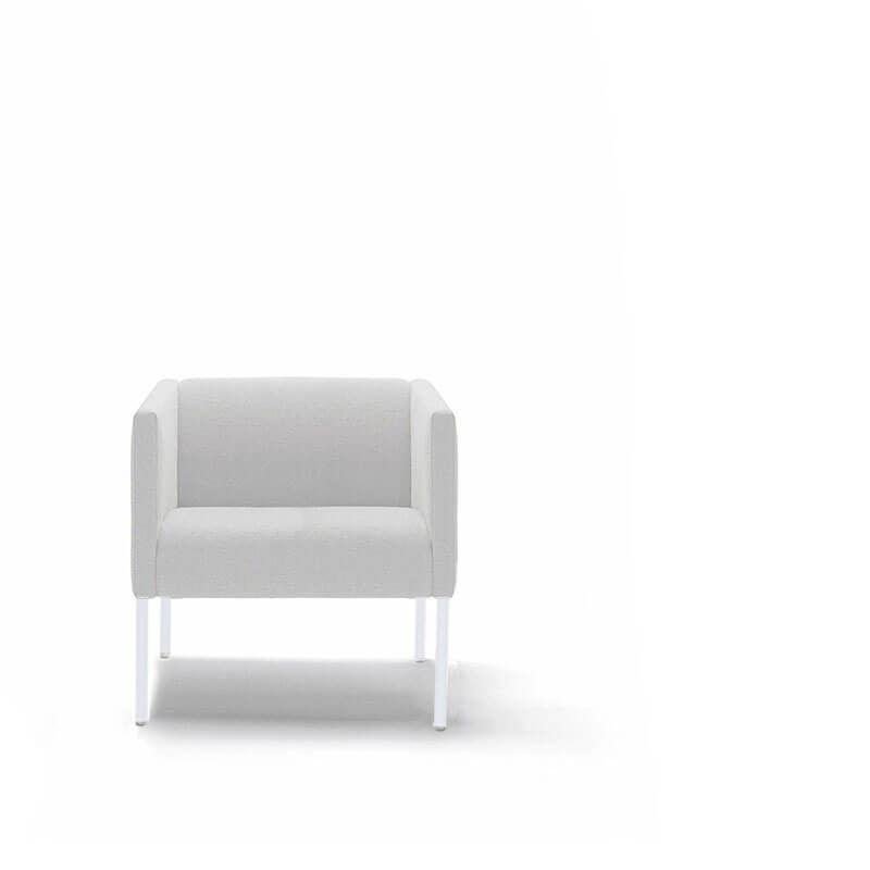 Design armchair Brix by Viccarbe - White with white base | Aiure