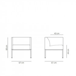 Design armchair Brix by Viccarbe data-sheet | Aiure