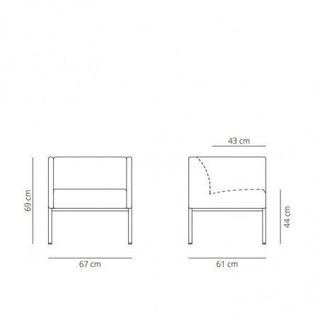 Design armchair Brix by Viccarbe data-sheet | Aiure