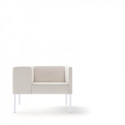 Sillón de diseño Brix con brazo ancho de Viccarbe - Base blanca| Aiure