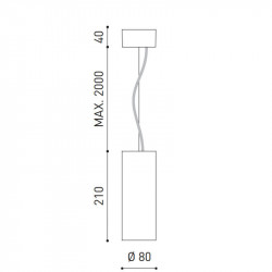 Dimensions of the Scope 21 lamp by Arkoslight | AiureDeco
