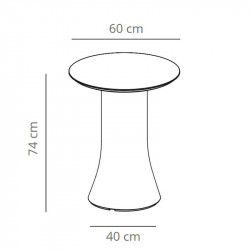 Table d'extérieur circulaire design Cambio de Viccarbe - taille petite fiche technique| Aiure
