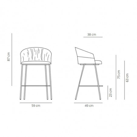 Copa counter stool by Viccarbe data-sheet | Aiure
