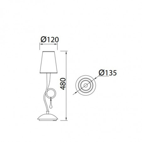 Paola table lamp by Viccarbe data-sheet | Aiure