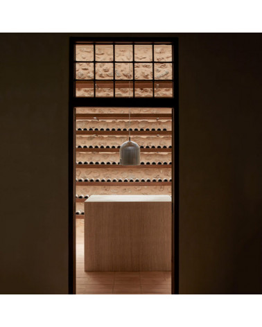 Glass ceiling lamp Porta L in a design warehouse | Aiure