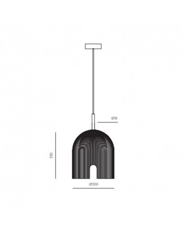 Glass ceiling lamp Porta L data-sheet | Aiure