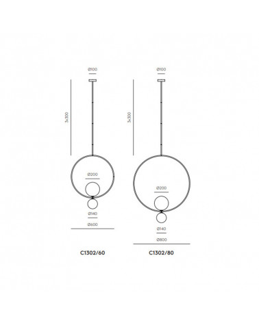 Circular design ceiling lamp Level technical details | Aiure