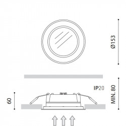 Medidas del Downlight Drop Mini 10W de Arkoslight | Aiure