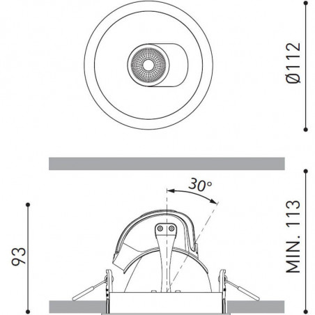Dimensions of the LED Downlight Pointer by Arkoslight | Aiure