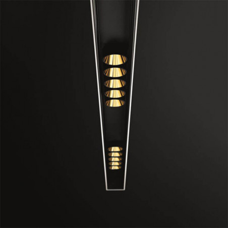 Close-up of the black and gold pendant light Black Foster Suspension by Arkoslight | Aiure