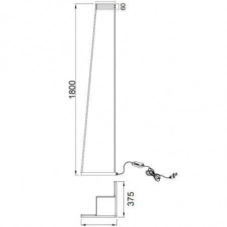 Dimensions of the Minimal 40W lamp by Mantra | Aiure