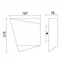 Dimensiones del aplique de pared Asimetric de Mantra | Aiure