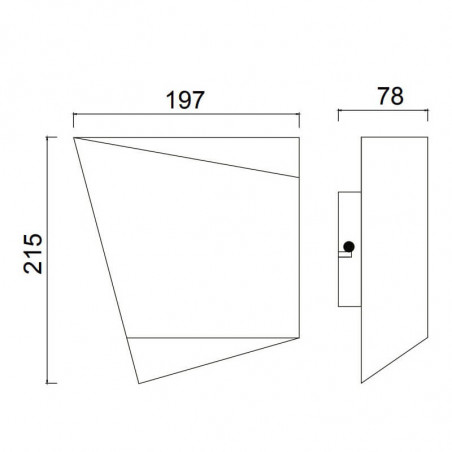Dimensiones del aplique de pared Asimetric de Mantra | Aiure