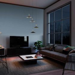 Lámpara colgante varias luces Orion 32W de Mantra en un salón | Aiure