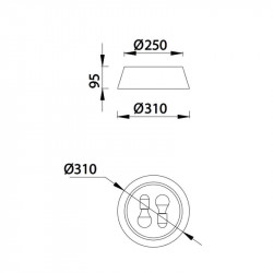 Dimensions of the rustic ceiling lamp size S by Mantra | Aiure