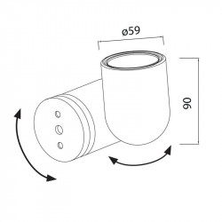 Dimensions of the wall spotlight IOS by Mantra | Aiure