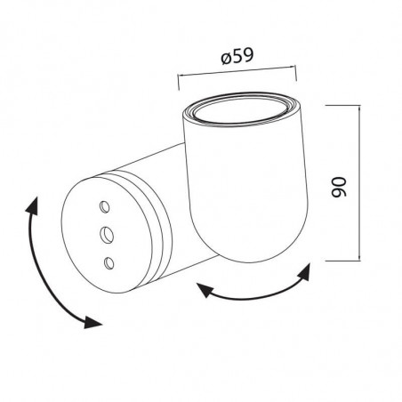 Dimensions of the wall spotlight IOS by Mantra | Aiure