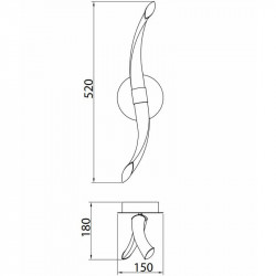 Dimensions of the LED wall light Armonía 12W by Mantra | Aiure