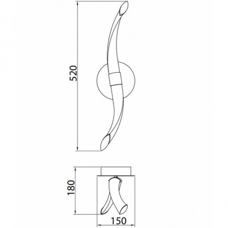 Dimensions of the LED wall light Armonía 12W by Mantra | Aiure