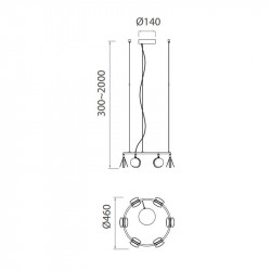 Dimensions of the Mantra Shell lamp size S | Aiure