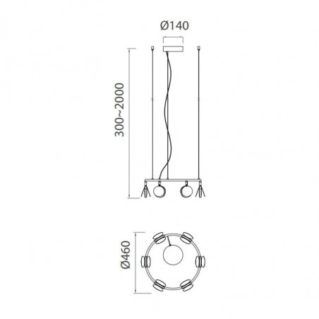 Dimensions of the Mantra Shell lamp size S | Aiure