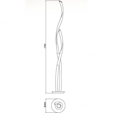 Dimensions of the floor lamp Armonía by Mantra | Aiure