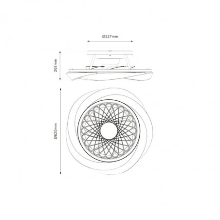 Dimensions of the ceiling fan Boreal white Mantra | Aiure