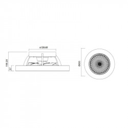 Dimensions of the Tibet silver ceiling fan by Mantra | Aiure