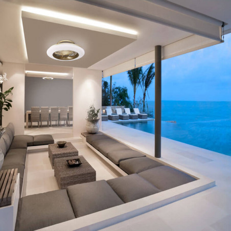 Fan Alisio leather and white by Mantra ambient photo | AiureDeco