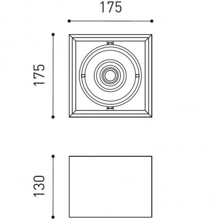 Dimensiones del plafón LED Orbital Surface Lark 111 de Arkoslight | Aiure