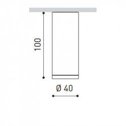 Dimensional drawing of the Arkoslight Top surface spotlight | Aiure